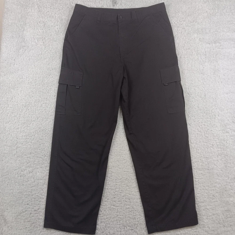 Crest Cargo Pant 20055 Men 36x31 Black Straight Leg Cotton Blend Workwear